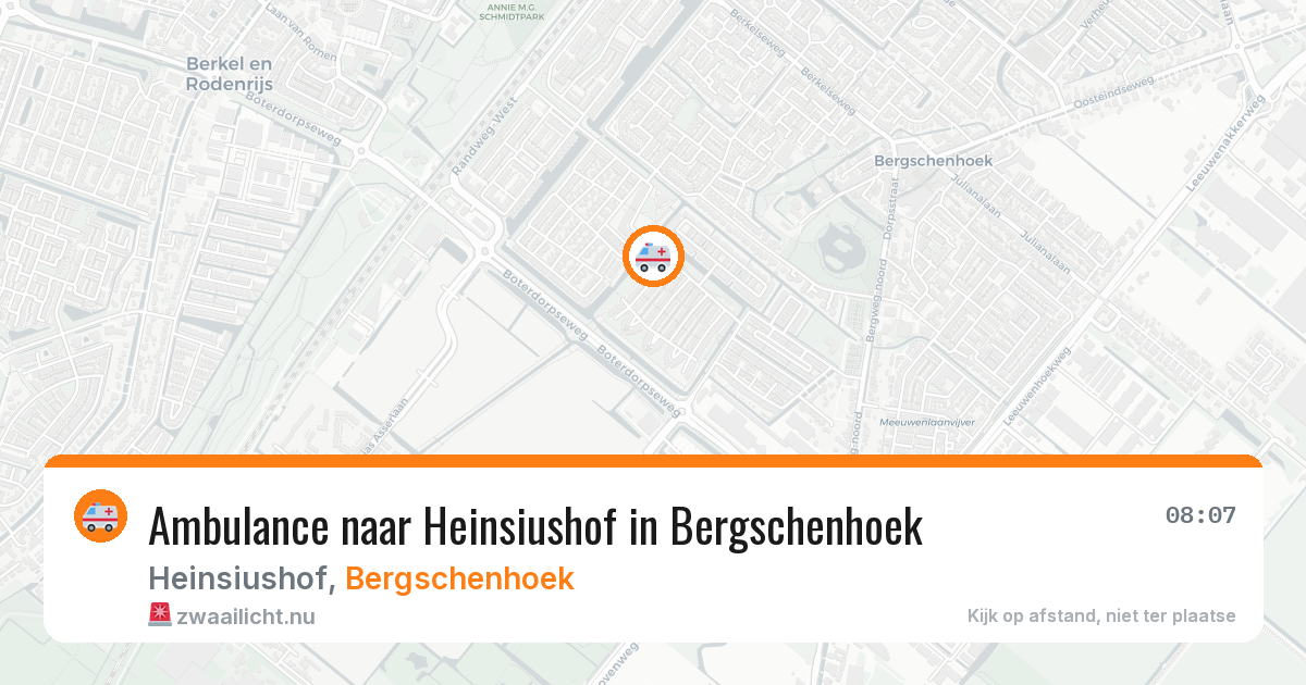 Ambulance naar Heinsiushof in Bergschenhoek — 7 jun 2026