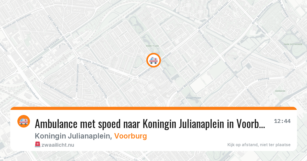 Ambulance met spoed naar Koningin Julianaplein in Voorburg — 12 feb 2026