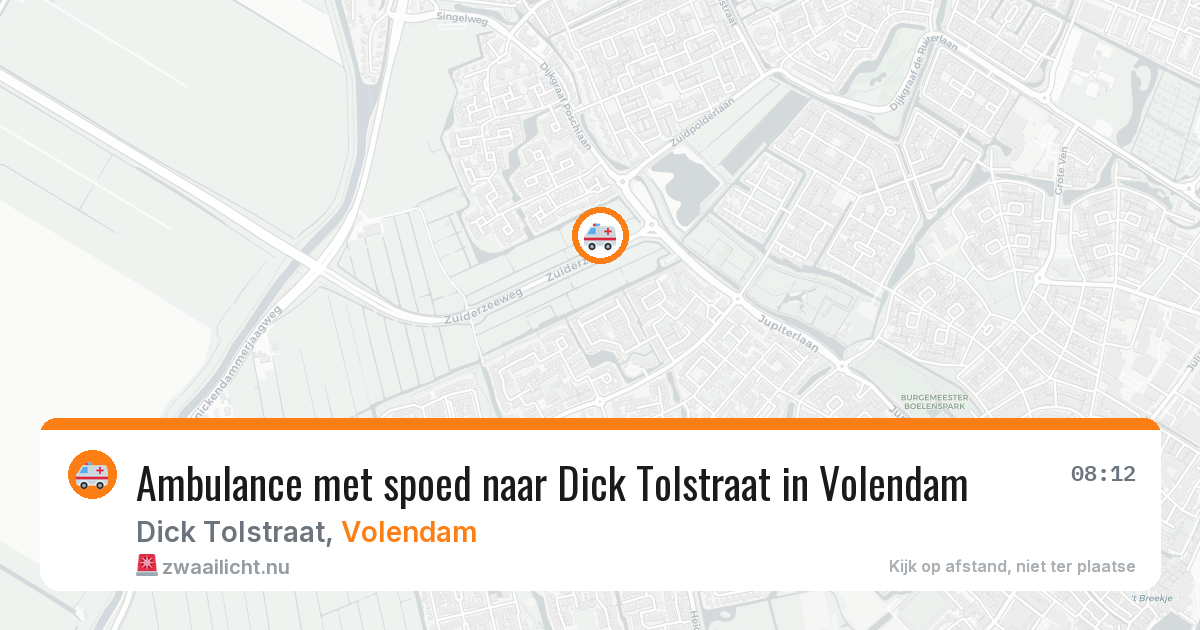 Ambulance met spoed naar Dick Tolstraat in Volendam — 24 jul 2026