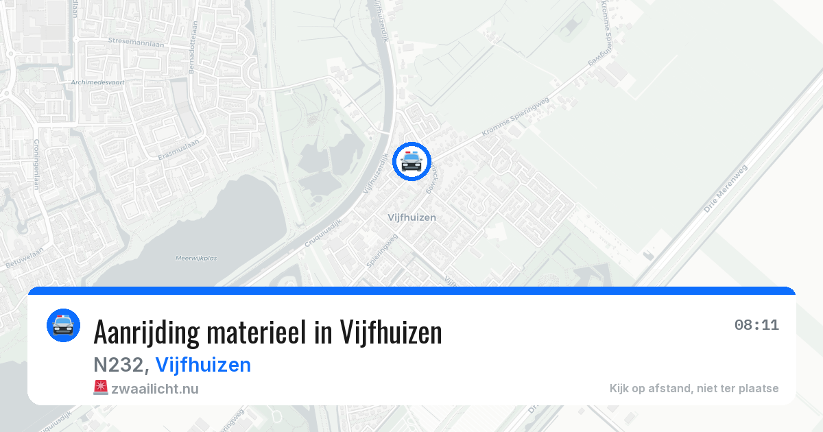 Aanrijding materieel in Vijfhuizen — 18 mrt 2026