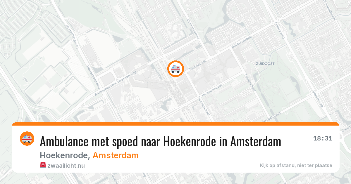 Ambulance met spoed naar Hoekenrode in Amsterdam — 27 mrt 2026