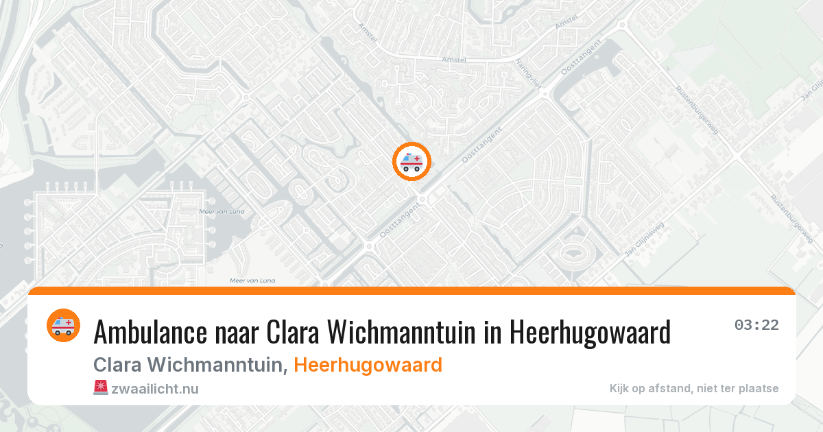 Ambulance naar Clara Wichmanntuin in Heerhugowaard — 20 jul 2026
