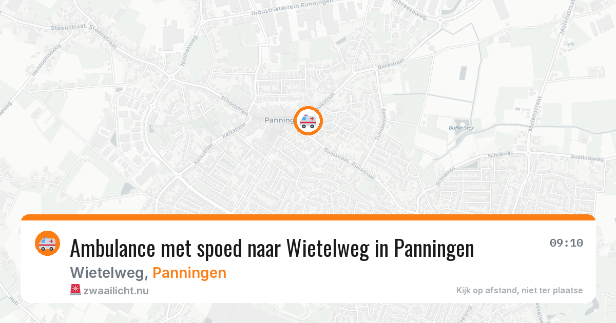 Ambulance met spoed naar Wietelweg in Panningen — 17 jul 2026