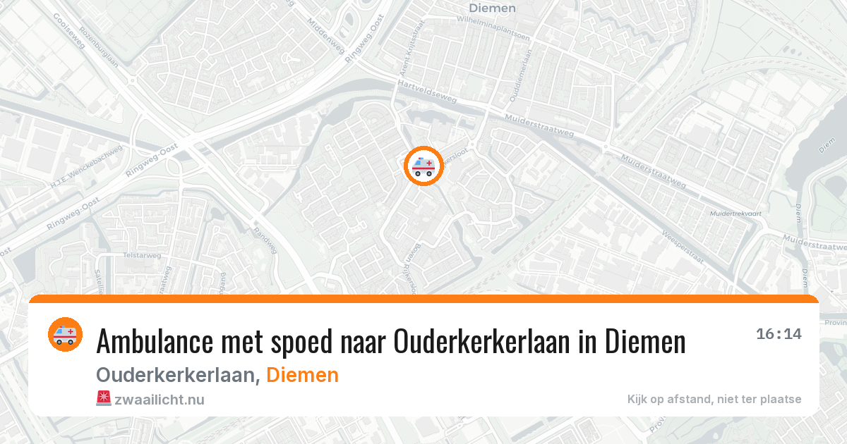 Ambulance met spoed naar Ouderkerkerlaan in Diemen — 13 mei 2026