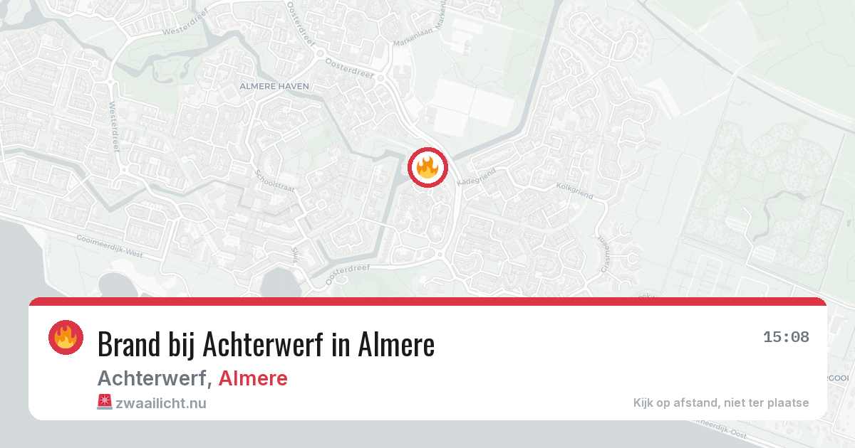 Brand bij Achterwerf in Almere — 18 jul 2026