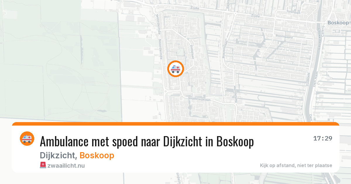 Ambulance met spoed naar Dijkzicht in Boskoop — 17 mrt 2026