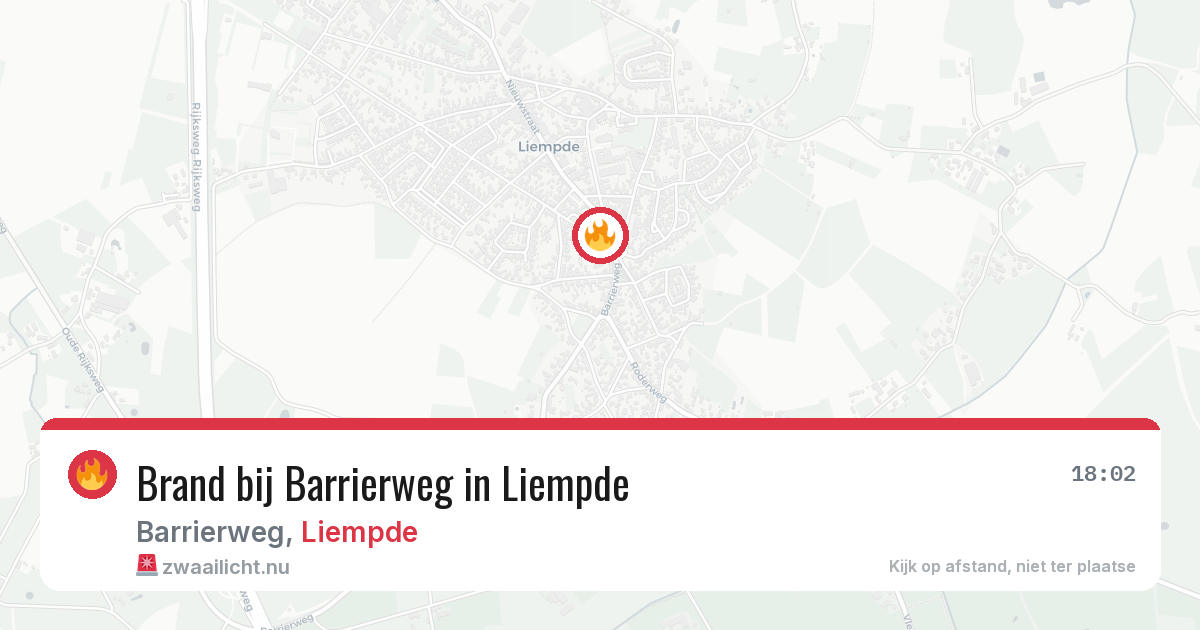 Brand bij Barrierweg in Liempde — 1 mei 2026
