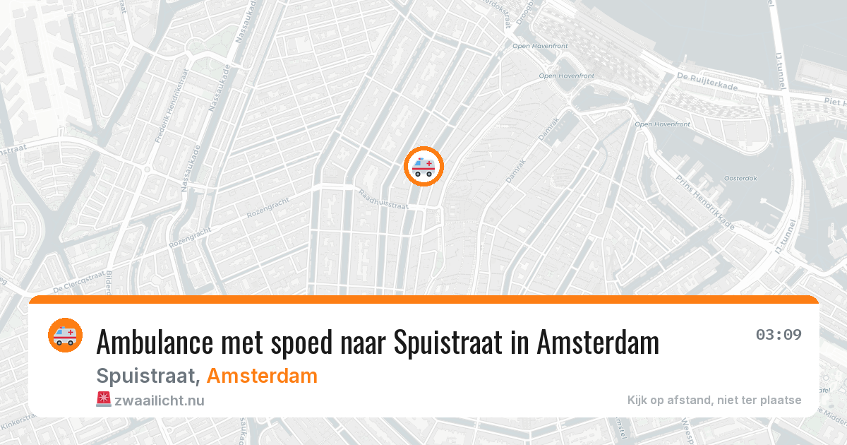 Ambulance met spoed naar Spuistraat in Amsterdam — 18 jul 2026