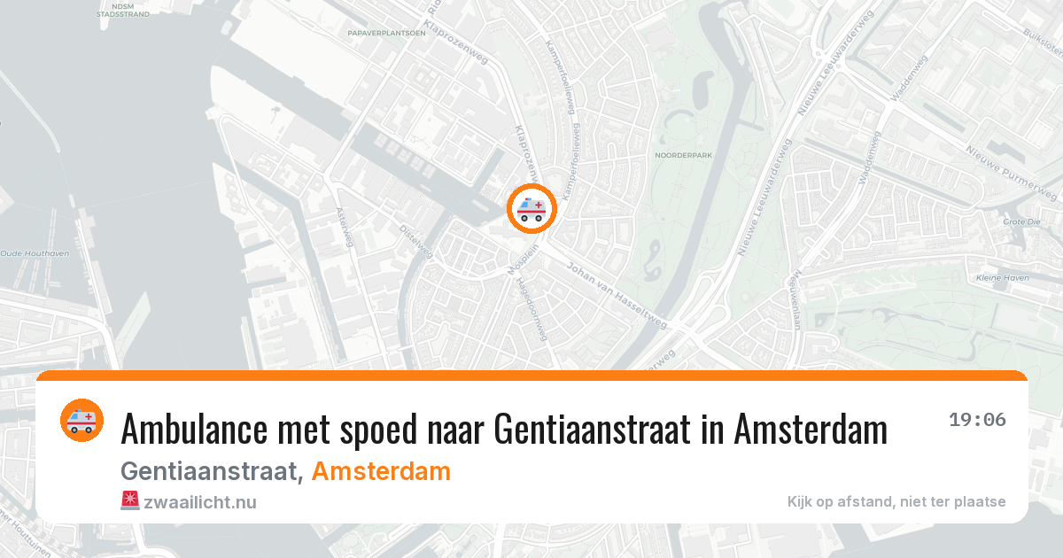 Ambulance met spoed naar Gentiaanstraat in Amsterdam — 22 jul 2026