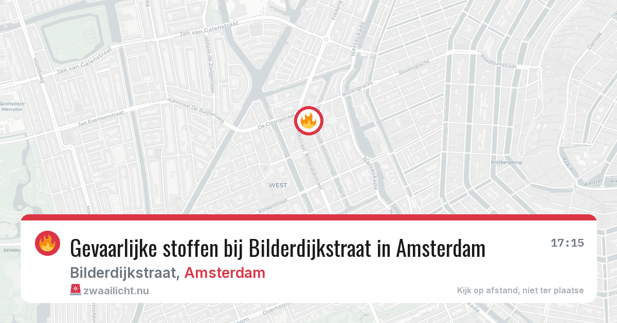 Gevaarlijke stoffen bij Bilderdijkstraat in Amsterdam — 16 jul 2026