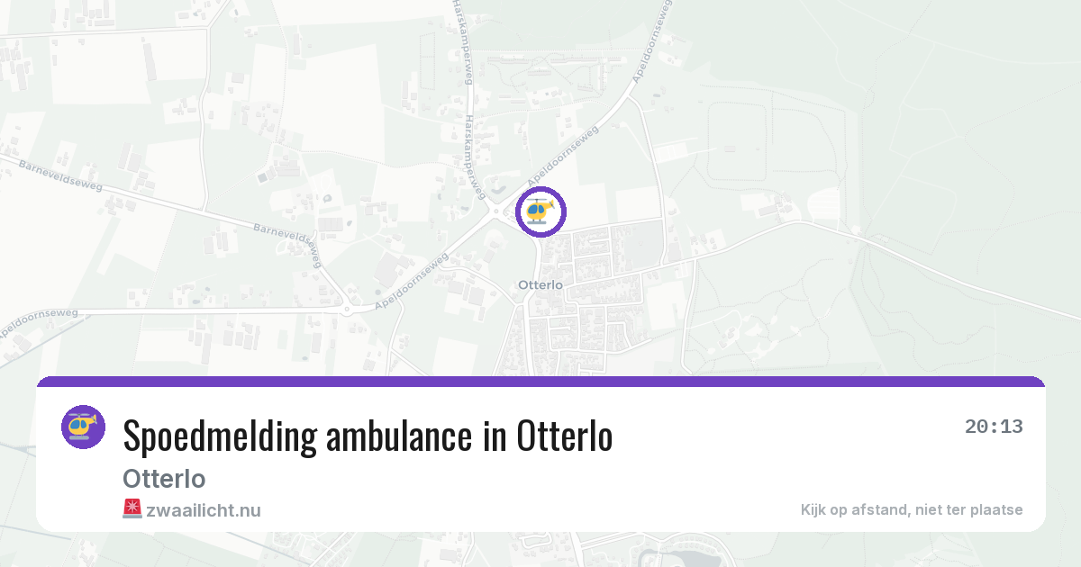 Spoedmelding ambulance in Otterlo — 22 jul 2026
