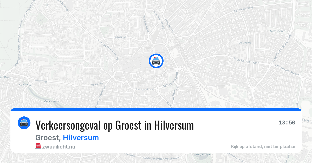 Verkeersongeval op Groest in Hilversum — 9 mei 2026