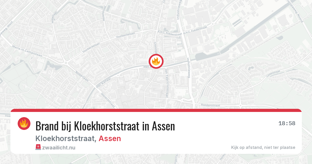 Brand bij Kloekhorststraat in Assen — 20 mei 2026