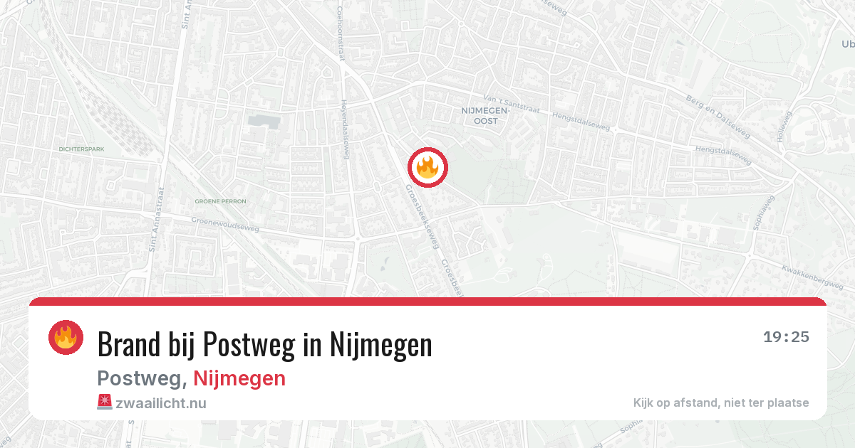 Brand bij Postweg in Nijmegen — 29 mei 2026