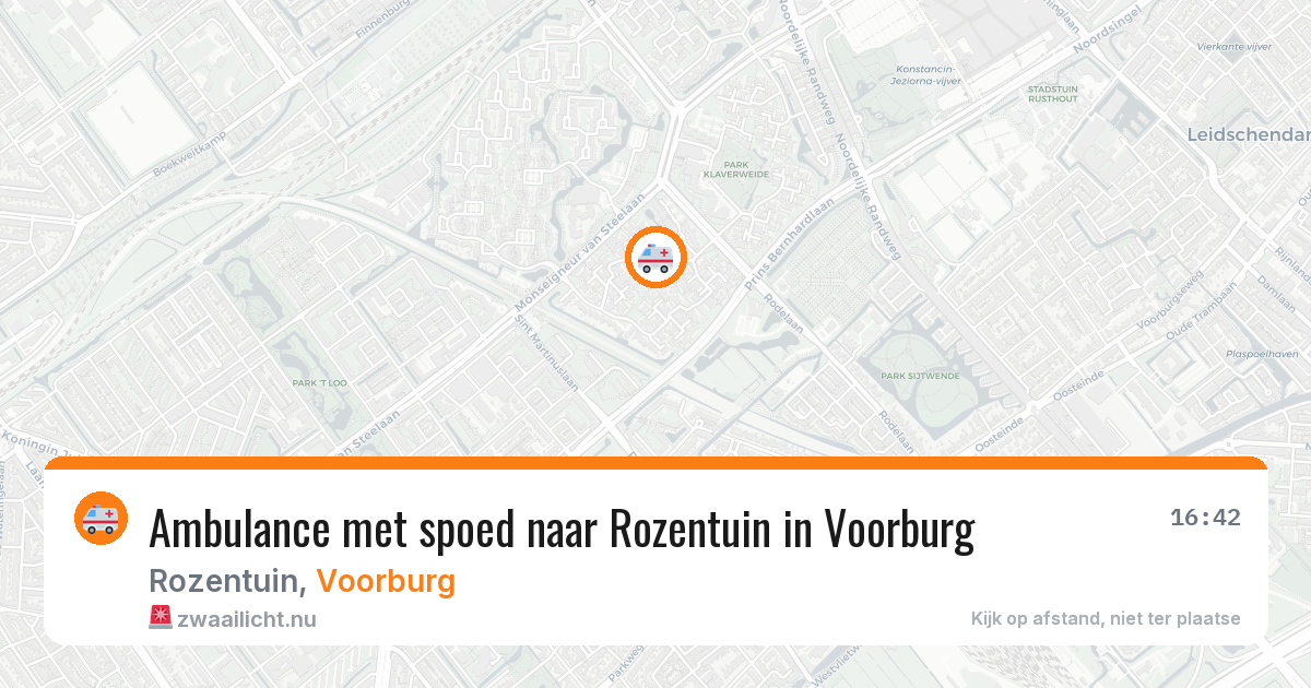 Ambulance met spoed naar Rozentuin in Voorburg — 17 jul 2026