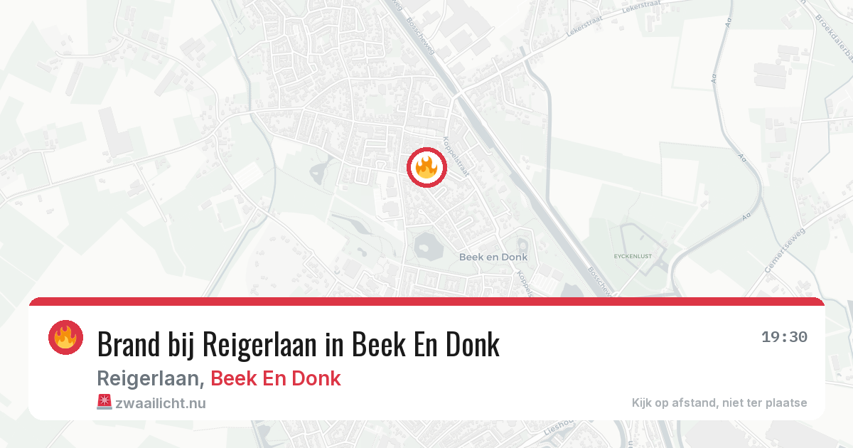 Brand bij Reigerlaan in Beek En Donk — 31 mei 2026