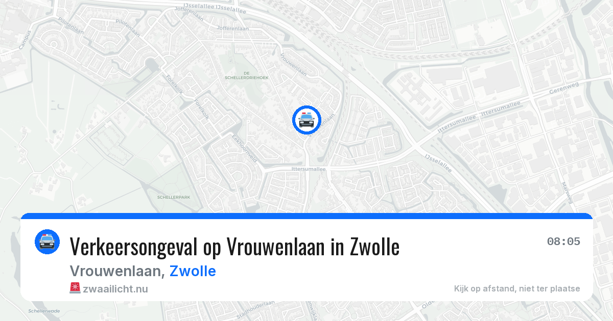 Verkeersongeval op Vrouwenlaan in Zwolle — 27 mrt 2026