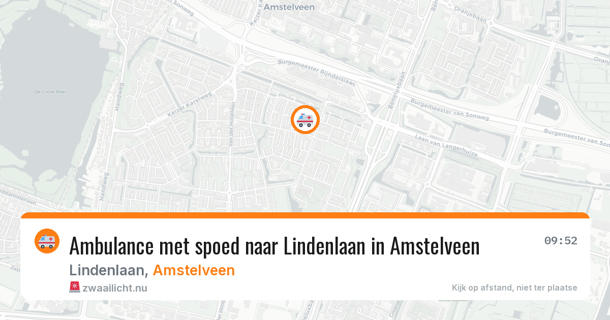 Ambulance met spoed naar Lindenlaan in Amstelveen — 19 jul 2026