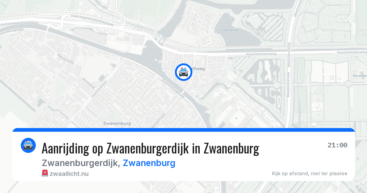 Aanrijding op Zwanenburgerdijk in Zwanenburg — 10 jul 2026
