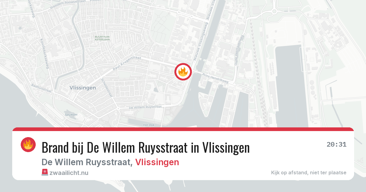 Brand bij De Willem Ruysstraat in Vlissingen — 27 apr 2026