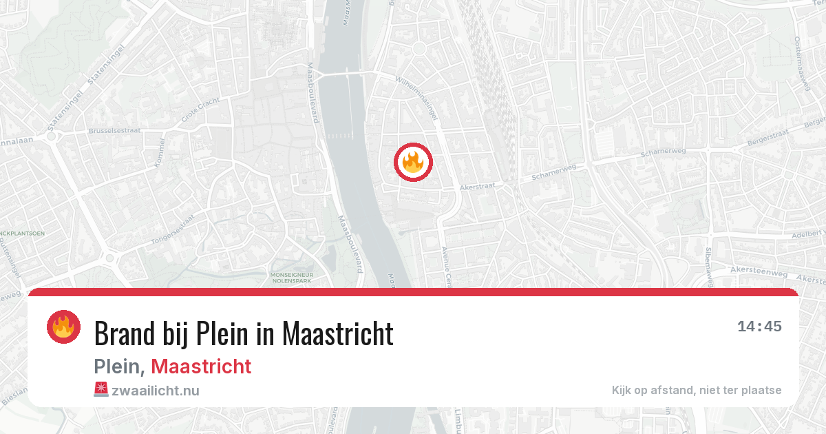Brand bij Plein in Maastricht — 16 jul 2026