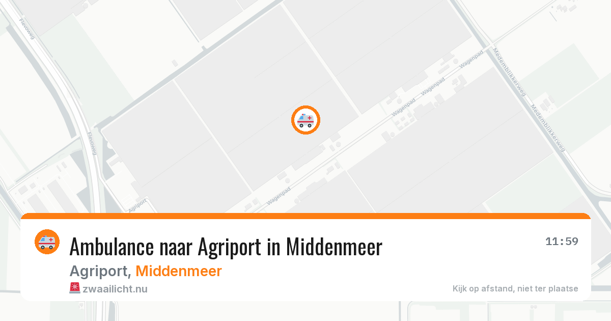 Ambulance naar Agriport in Middenmeer — 13 jul 2026