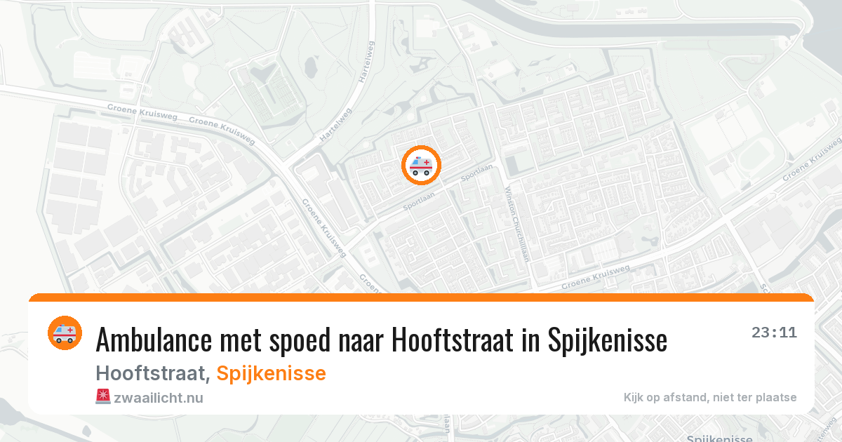 Ambulance met spoed naar Hooftstraat in Spijkenisse — 19 jul 2026