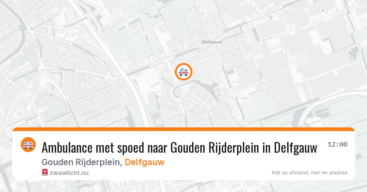 Ambulance met spoed naar Gouden Rijderplein in Delfgauw — 26 jul 2026