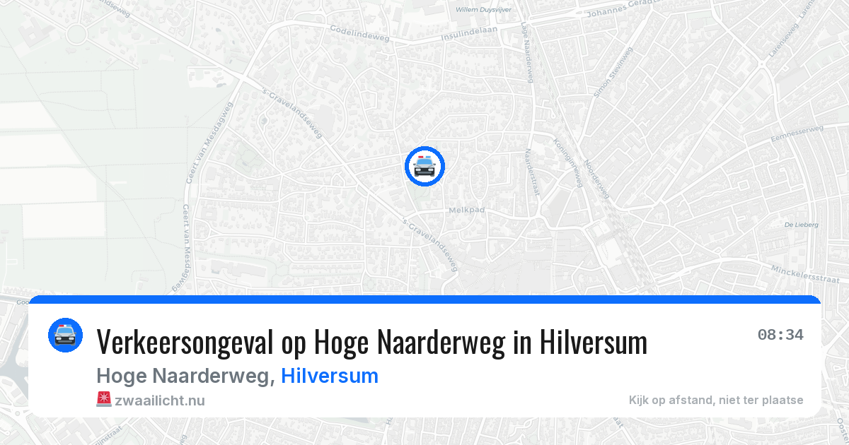 Verkeersongeval op Hoge Naarderweg in Hilversum — 18 mrt 2026