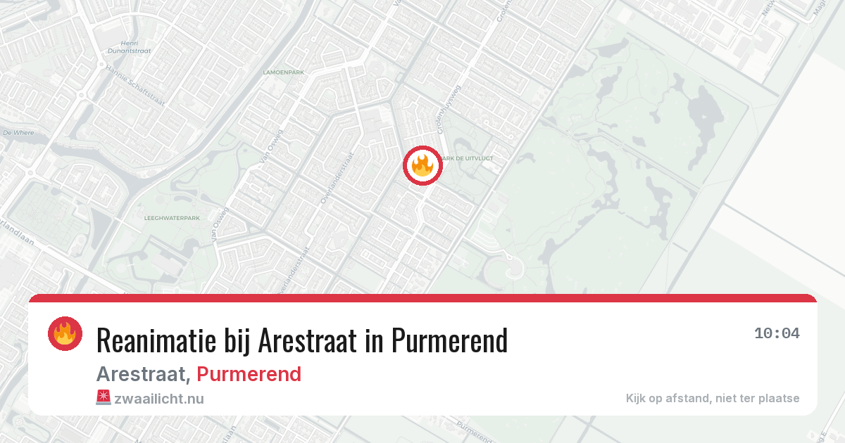 Reanimatie bij Arestraat in Purmerend — 22 mrt 2026