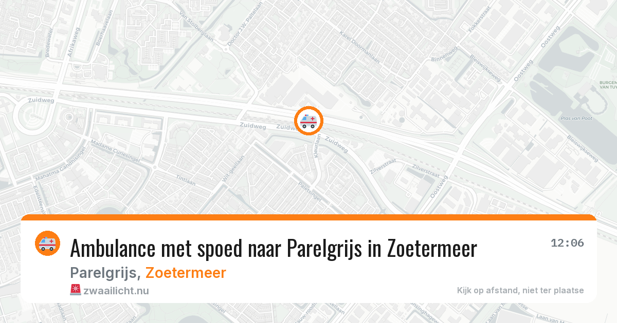 Ambulance met spoed naar Parelgrijs in Zoetermeer — 13 jul 2026