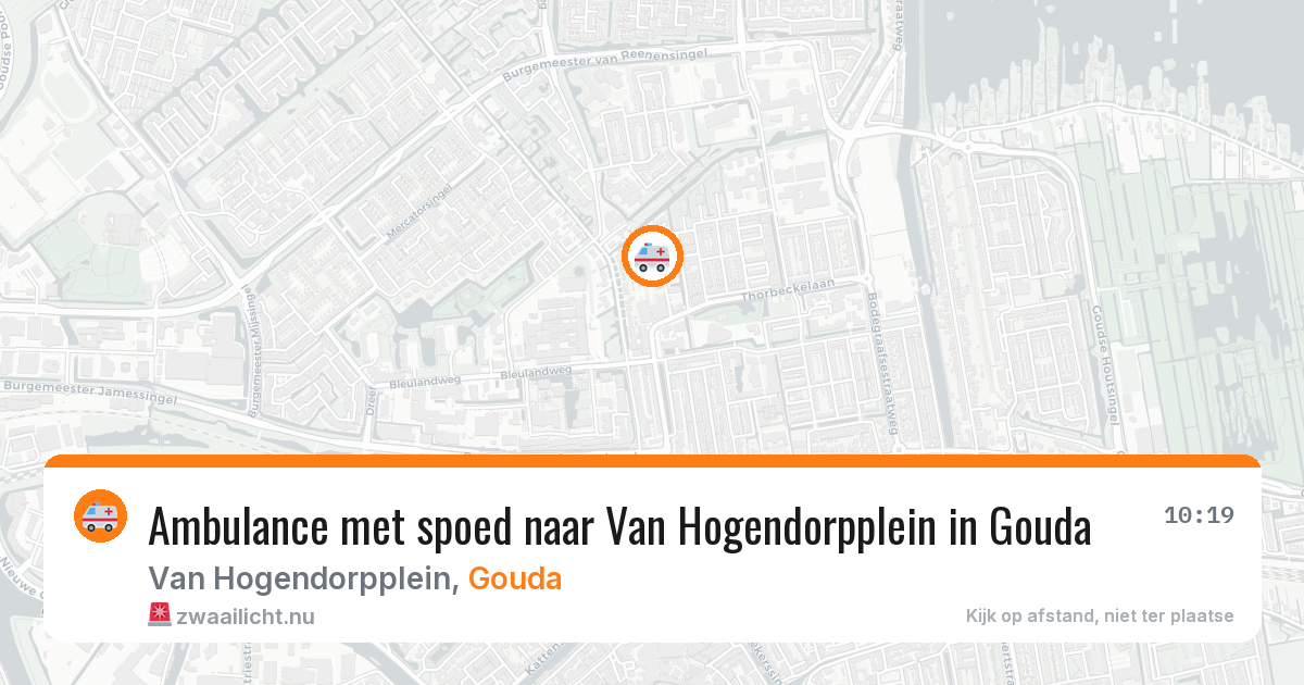 Ambulance met spoed naar Van Hogendorpplein in Gouda — 20 jan 2026
