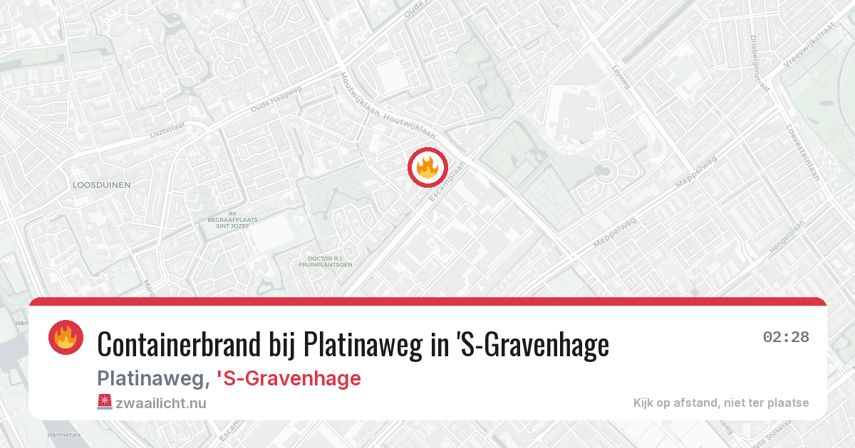 Containerbrand bij Platinaweg in 'S-Gravenhage — 17 mrt 2026