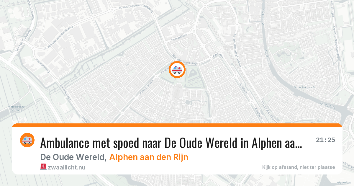Ambulance met spoed naar De Oude Wereld in Alphen aan den Rijn — 23 jul 2026