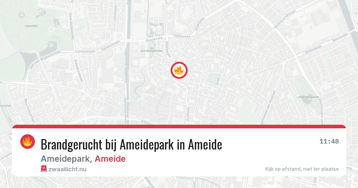 Brandgerucht bij Ameidepark in Ameide — 24 jul 2026