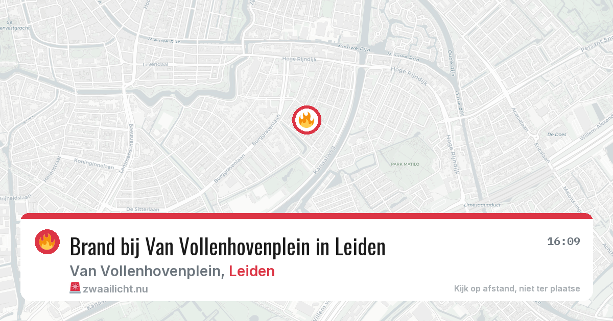 Brand bij Van Vollenhovenplein in Leiden — 14 mrt 2026