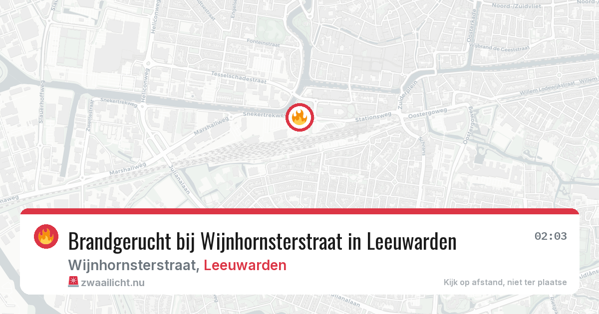 Brandgerucht bij Wijnhornsterstraat in Leeuwarden — 29 apr 2026