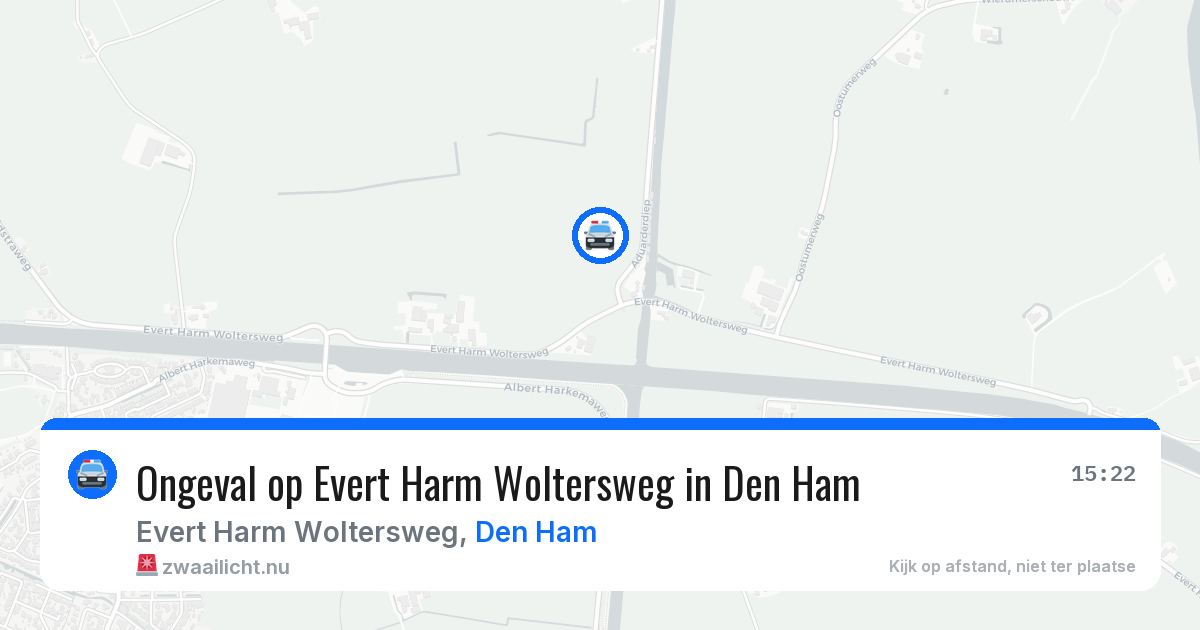 Ongeval op Evert Harm Woltersweg in Den Ham — 18 mrt 2026
