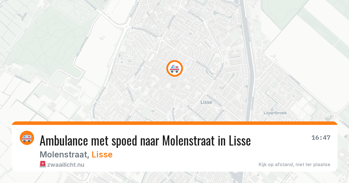 Ambulance met spoed naar Molenstraat in Lisse — 9 feb 2026