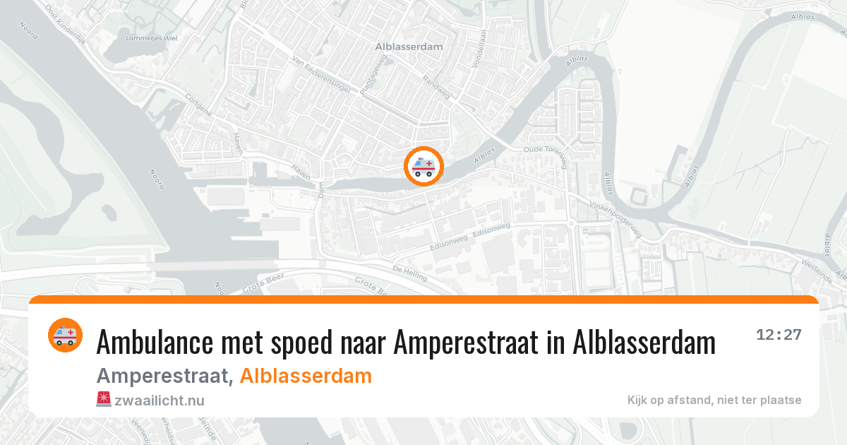 Ambulance met spoed naar Amperestraat in Alblasserdam — 19 jul 2026