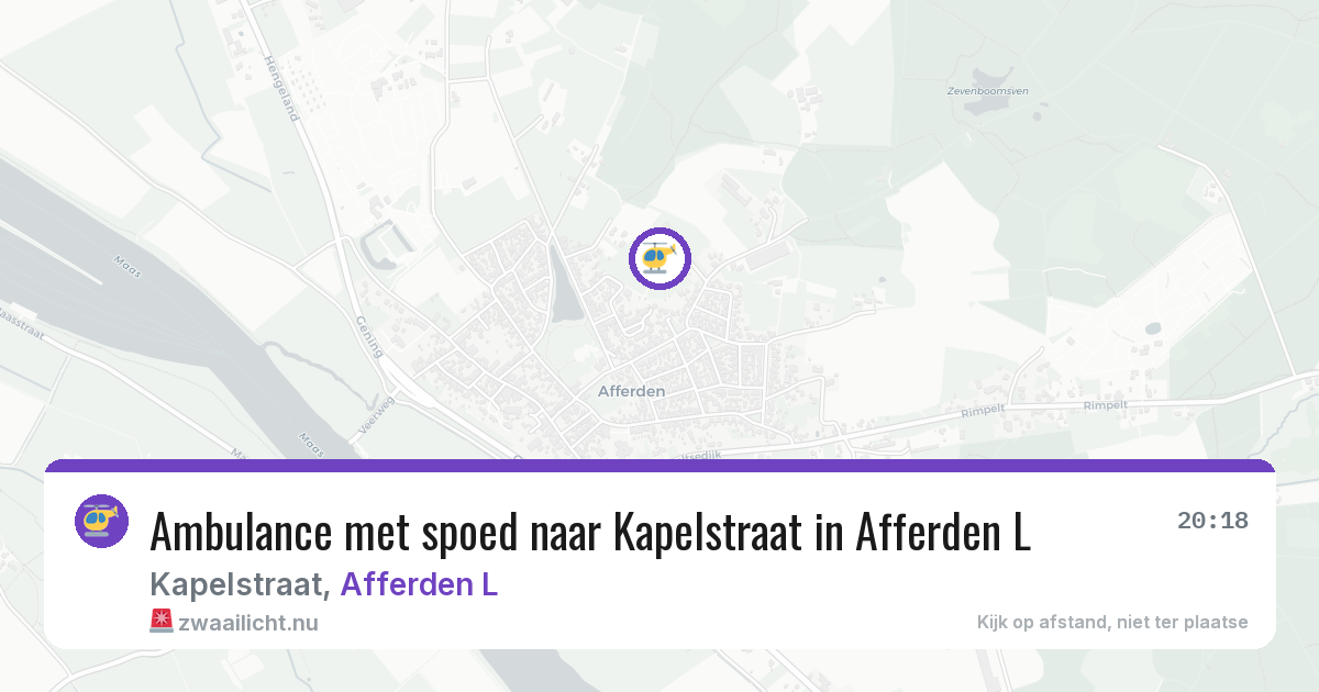 Ambulance met spoed naar Kapelstraat in Afferden L — 18 jul 2026