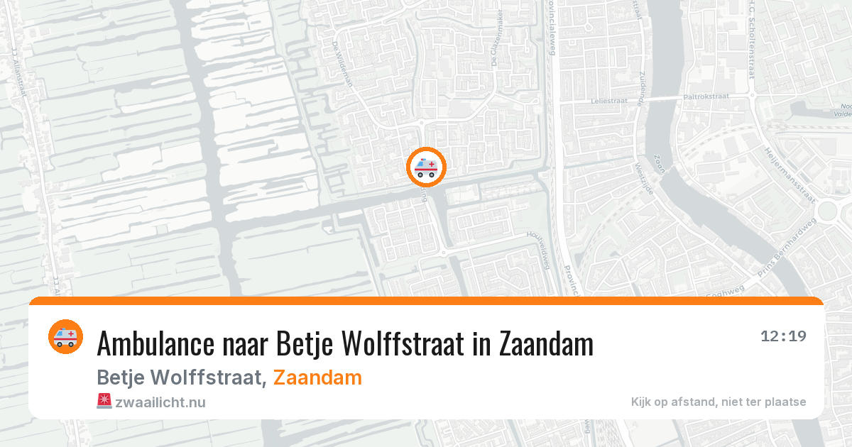 Ambulance naar Betje Wolffstraat in Zaandam — 18 mrt 2026