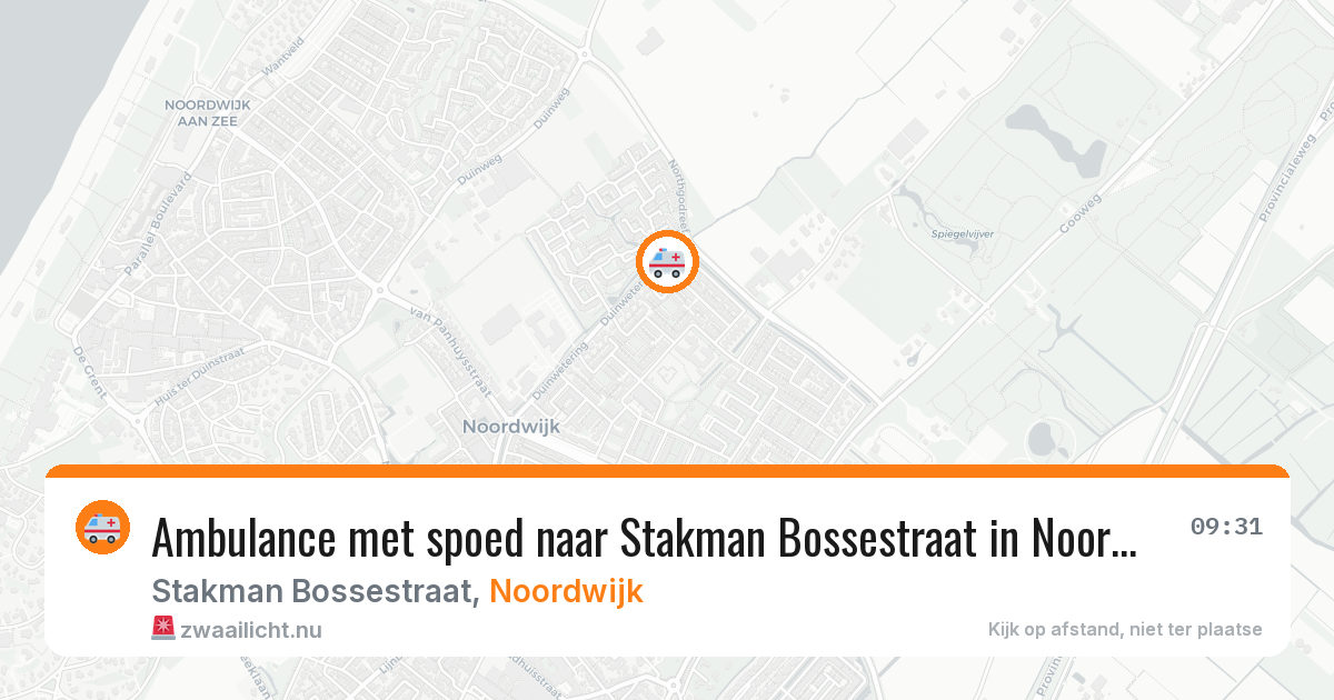 Ambulance met spoed naar Stakman Bossestraat in Noordwijk — 17 mei 2026