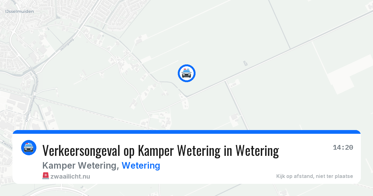 Verkeersongeval op Kamper Wetering in Wetering — 20 mei 2026