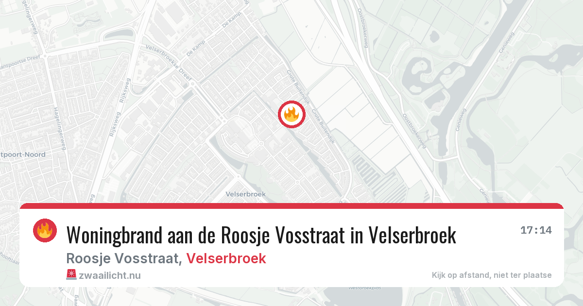 Woningbrand aan de Roosje Vosstraat in Velserbroek — 6 jun 2026