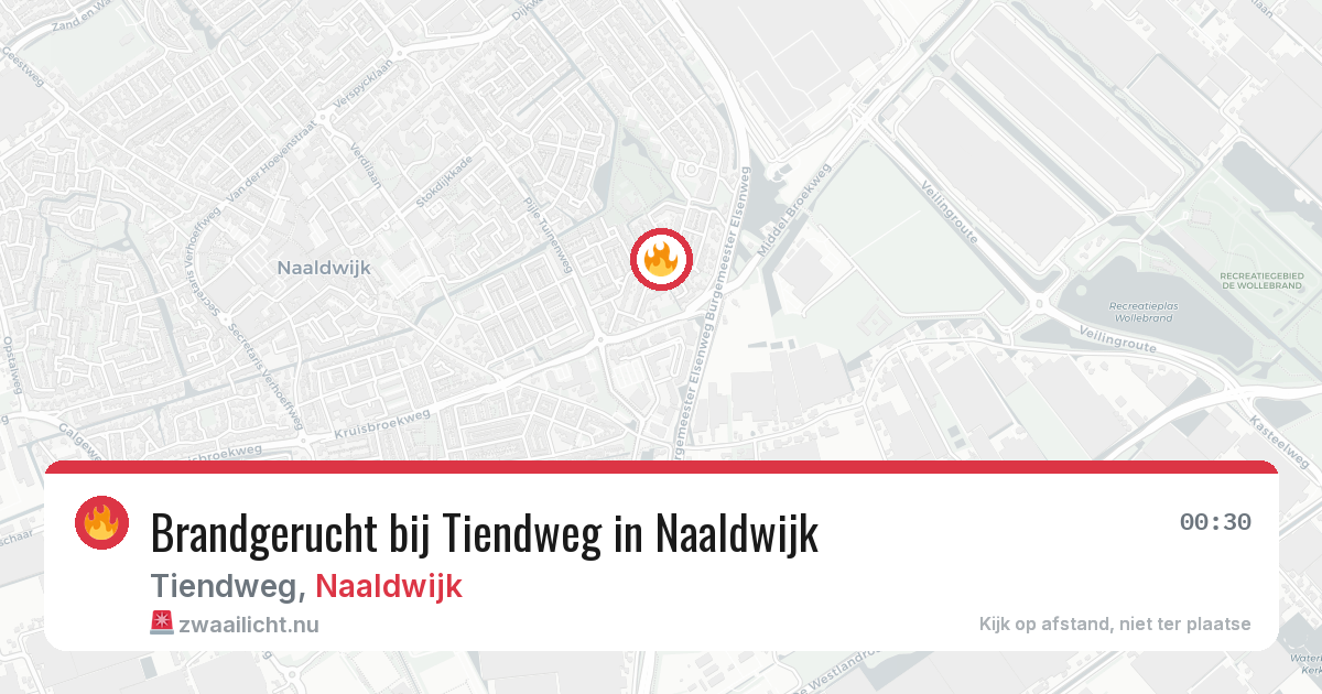 Brandgerucht bij Tiendweg in Naaldwijk — 22 apr 2026