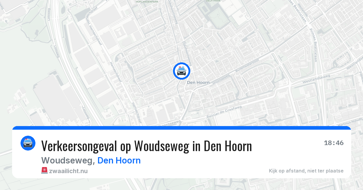 Verkeersongeval op Woudseweg in Den Hoorn — 6 mei 2026