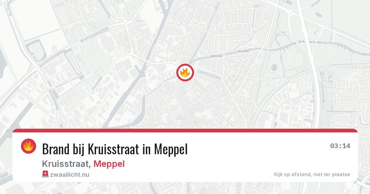 Brand bij Kruisstraat in Meppel — 16 jul 2026