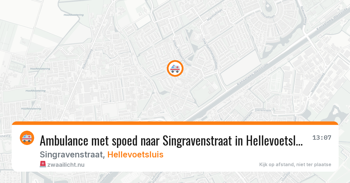 Ambulance met spoed naar Singravenstraat in Hellevoetsluis — 15 jul 2026