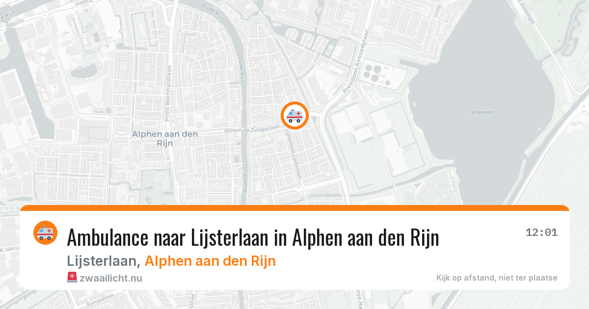 Ambulance naar Lijsterlaan in Alphen aan den Rijn — 20 jul 2026